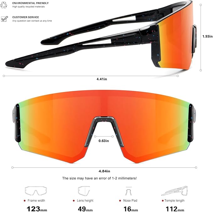 SEKKAF Youth Baseball Sunglasses for Boys Girls Age 6-12 Softball Cycling Sports Sunglasses for Kids Lightweight Frame