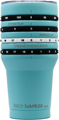 Tally Tumbler Golf Stainless Steel Cup, 30 oz Leak Proof Lid, Double Wall Insulation, Golf Tumbler with Score Keeping Counter (Tee Time Teal)
