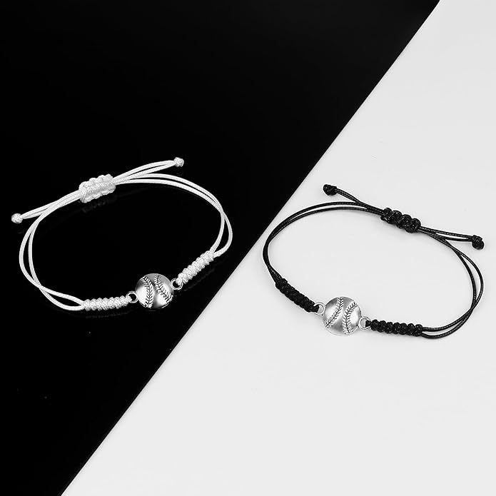 SmileBelle 2 PCS Sport Bracelets, Graduation Bracelets Volleyball Soccer Gifts Baseball Basketball Bracelet Football Jewelry for Son Daughter Fans as Sport Accessories Jewelry