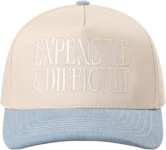 MIRMARU Two-Tone Vintage Canvas Trucker Hats for Men & Women, Adjustable Size Baseball Caps with Trendy Embroidered Design