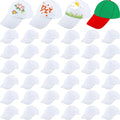 40 Pcs DIY Painting Baseball Caps Adjustable Baseball Hats Plain Blank Cap for Adult Kids Outdoor Sports