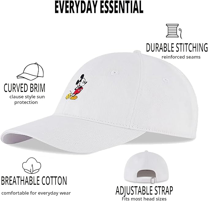 Disney Adult Baseball Cap, Mickey Mouse Adjustable Dad Hat