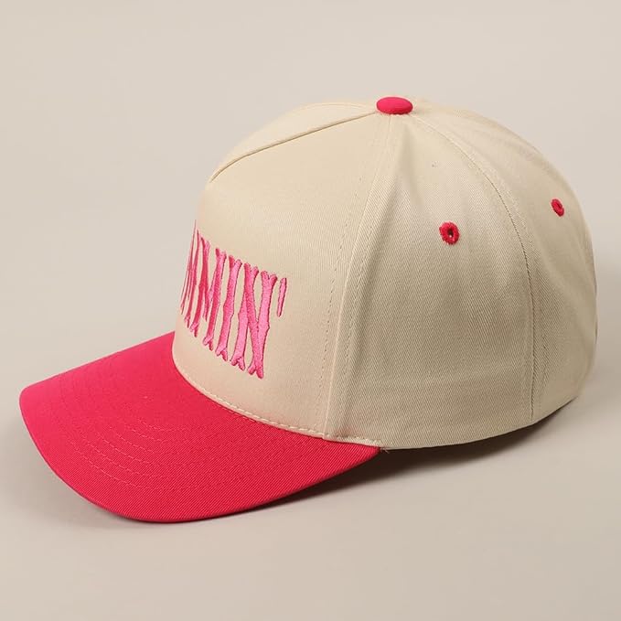 MIRMARU Two-Tone Vintage Canvas Trucker Hats for Men & Women, Adjustable Size Baseball Caps with Trendy Embroidered Design