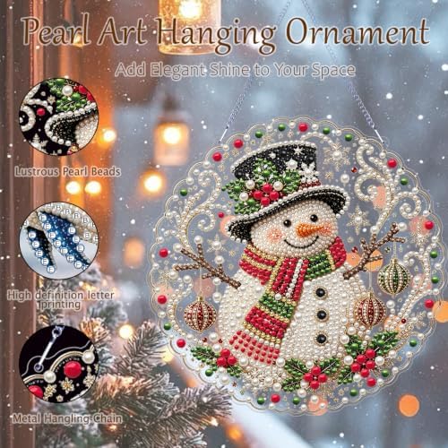 AIBOERL Pearl Diamond Art Kits for Adults, Acrylic Hanging Suncatcher