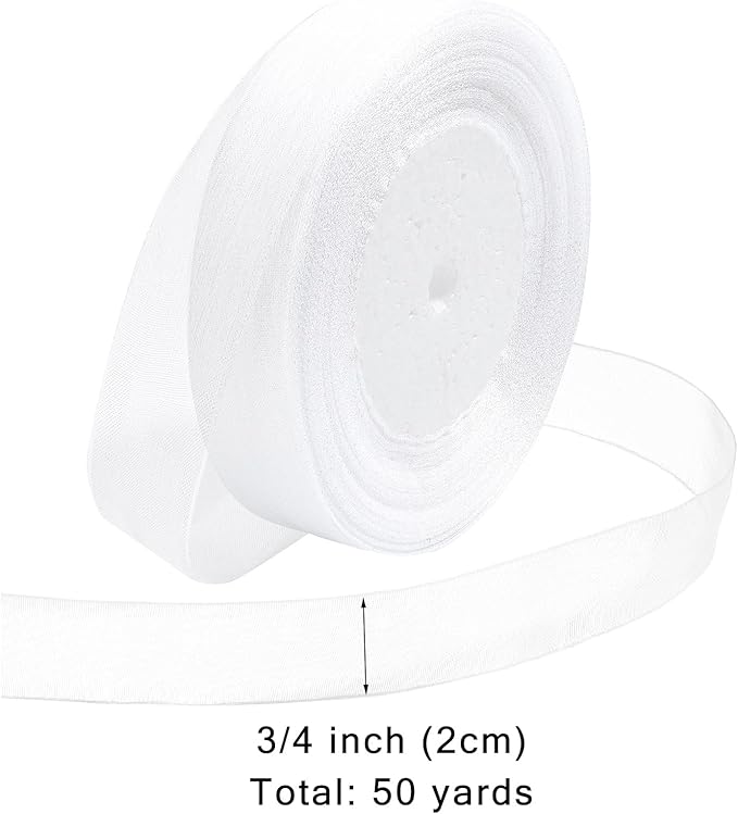 Ribbon for Gift Wrapping 3/4 inch White Sheer Organza Ribbon for Flower Bouquet - Image 2