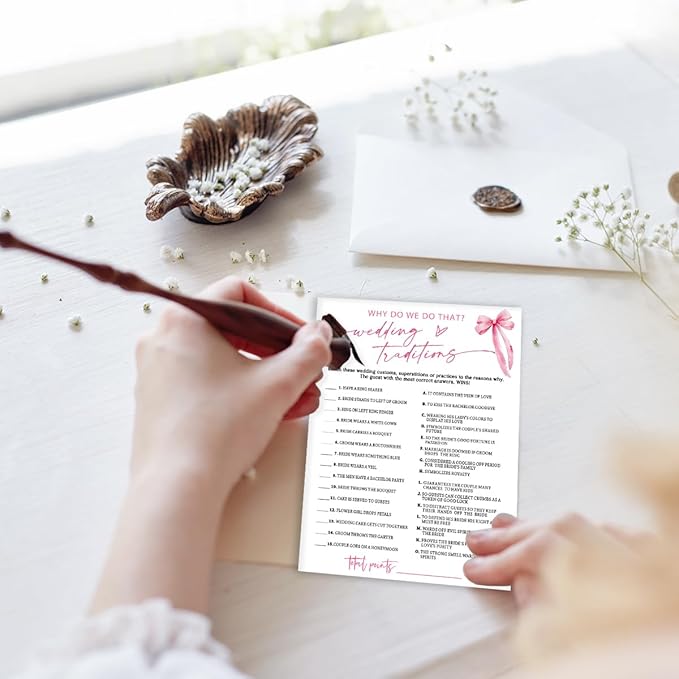 Bridal Shower Games Cards, Wedding Traditions Why Do We Do That, 25 Cards - Image 4