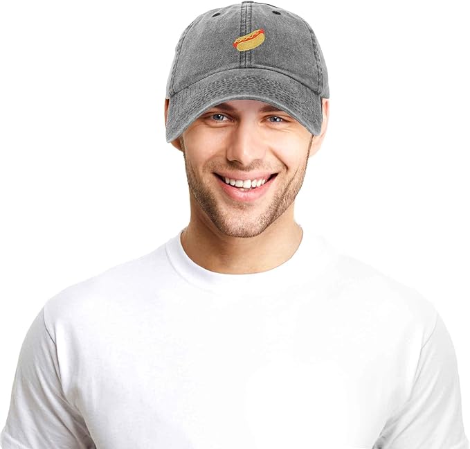 DALIX Hot Dog Hat Embroidered Mens Womens Baseball Cap