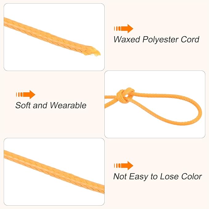 MECCANIXITY Waxed Cord 1.2mm Waxed Polyester Cord 175 Yard Wax String - Image 3