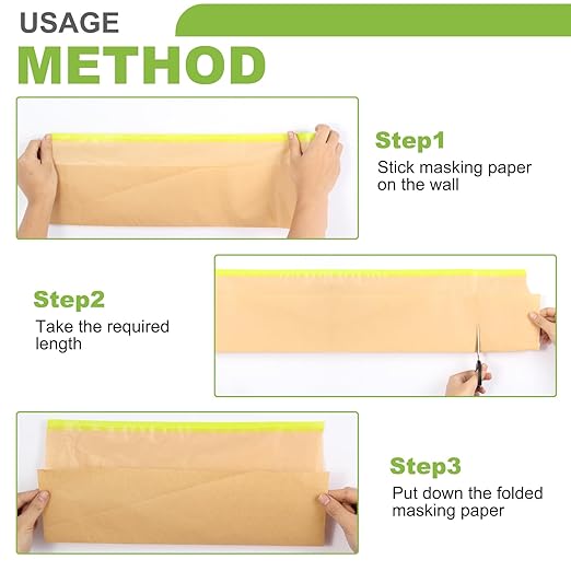 12Inchx50Feet Pre-Taped Masking Paper Roll - Image 4