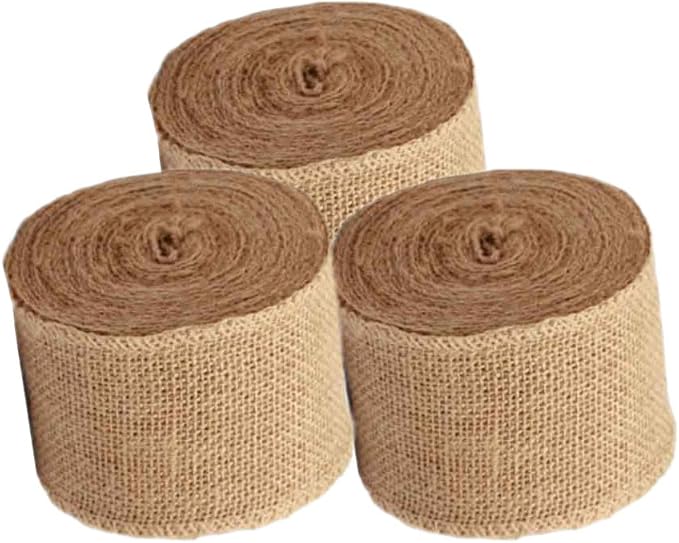 3 Pack - Burlap Ribbon 4" x 10 Yards Natural Jute 4 Inch 30ft roll Total 90' - Image 2