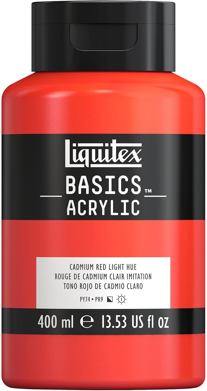 Liquitex BASICS Acrylic Paint, 400ml Bottle, Cadmium Red Light Hue by Liquitex