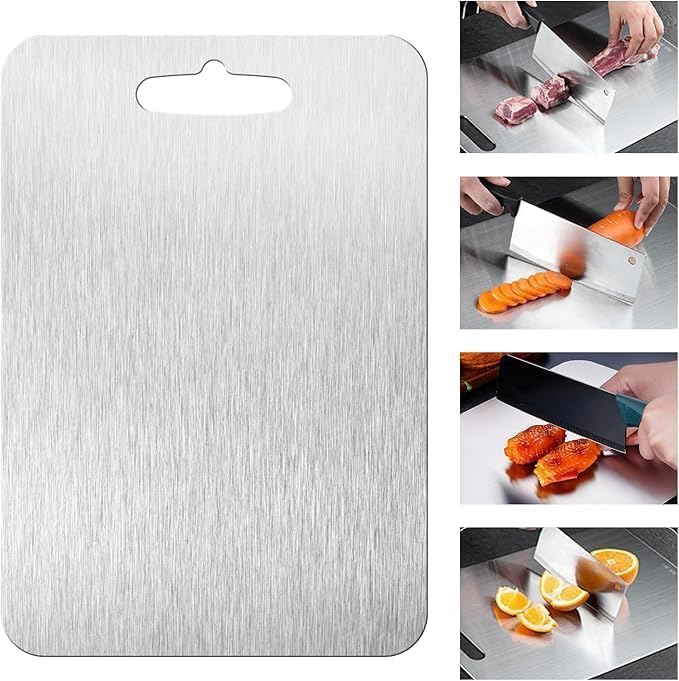 Cutting Board Double Sided, Large Size+Small Size, Food Grade Stainless steel by AOWBCGD