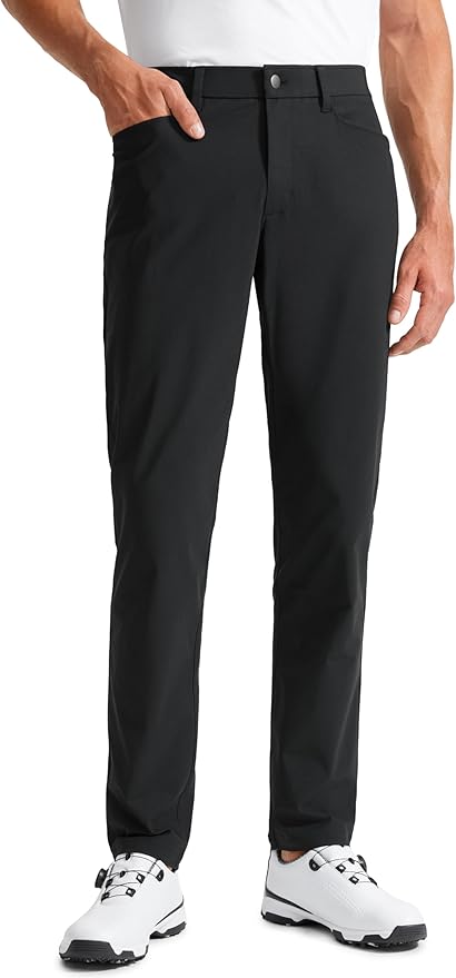 CRZ YOGA All Day Comfy 5-Pocket Golf Pants for Men - 28"/30"/32"/34" Quick Dry Lightweight Casual Work Stretch Trousers