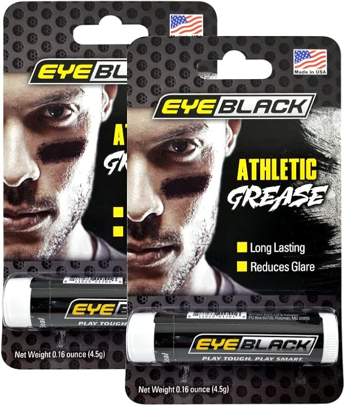 EyeBlack BattlePaint – Bright Colored Under Eye Black Grease for Pro Athletes and Super Fans – Baseball, Softball, Football – 2 Sticks