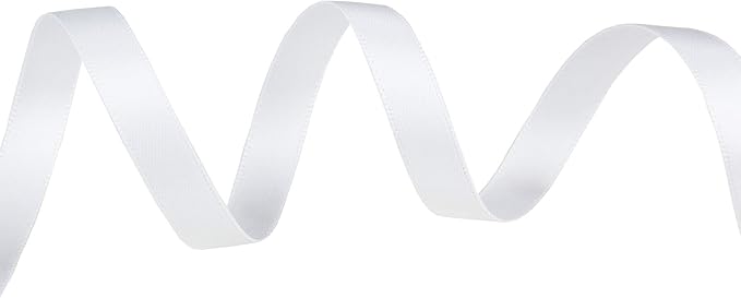 VATIN 3/8 inches Double Faced White Polyester Satin Ribbon - Image 3