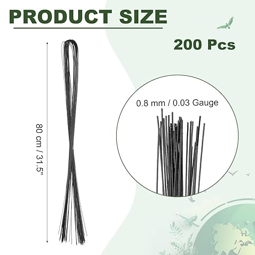 PATIKIL 32 Inch 22 Gauge Floral Stem Wire, 5 Pack/200 Pieces Bouquet Stem Paper - Image 2