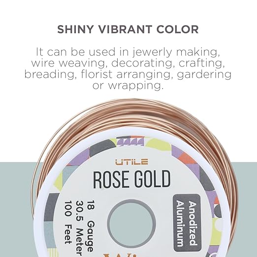UTILE Armature Aluminum Wire 100 ft 18 Gauge 1.2 mm Anodized Craft Bendable - Image 2