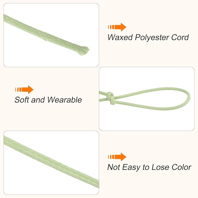 MECCANIXITY Waxed Cord 2mm Waxed Polyester Cord 98 Yard Wax String - Image 3
