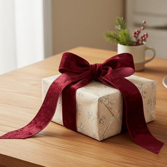 Wine Velvet Ribbon 2.5 Inch x 10 Yards - Image 5