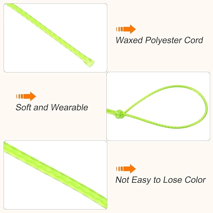 MECCANIXITY Waxed Cord 0.5mm Waxed Polyester Cord 175 Yard Wax String - Image 3
