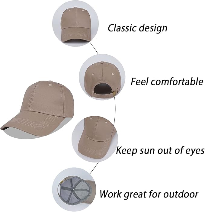 LANGZHEN Unisex Baseball Cap 100% Cotton Fits Men Women Washed Denim Adjustable Dad Hat
