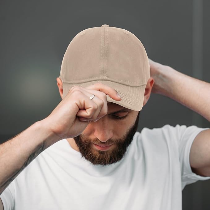 Oversize XXL Baseball Cap for Big Heads 23.6"-25.6", Extra Large Cotton Baseball Hat, Plus Size Unstructured Dad Hats