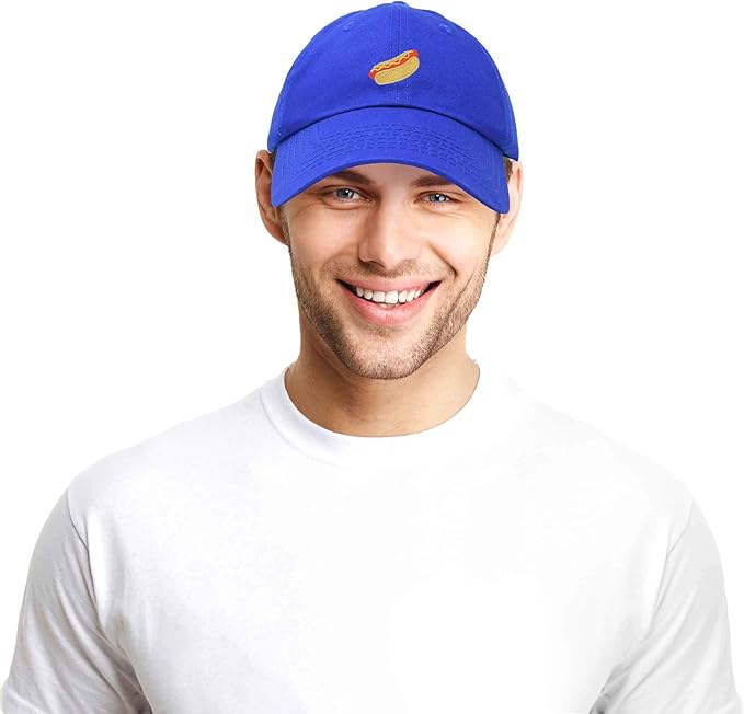 DALIX Hot Dog Hat Embroidered Mens Womens Baseball Cap
