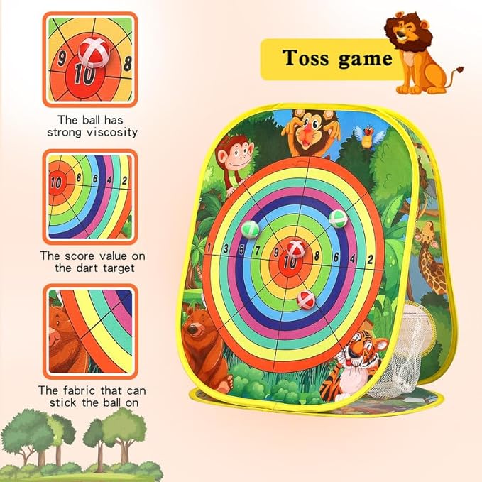 Bean Bag Toss Game for Kids/Double-Sided Foldable Cornhole Board/Backyard Beach - Image 3