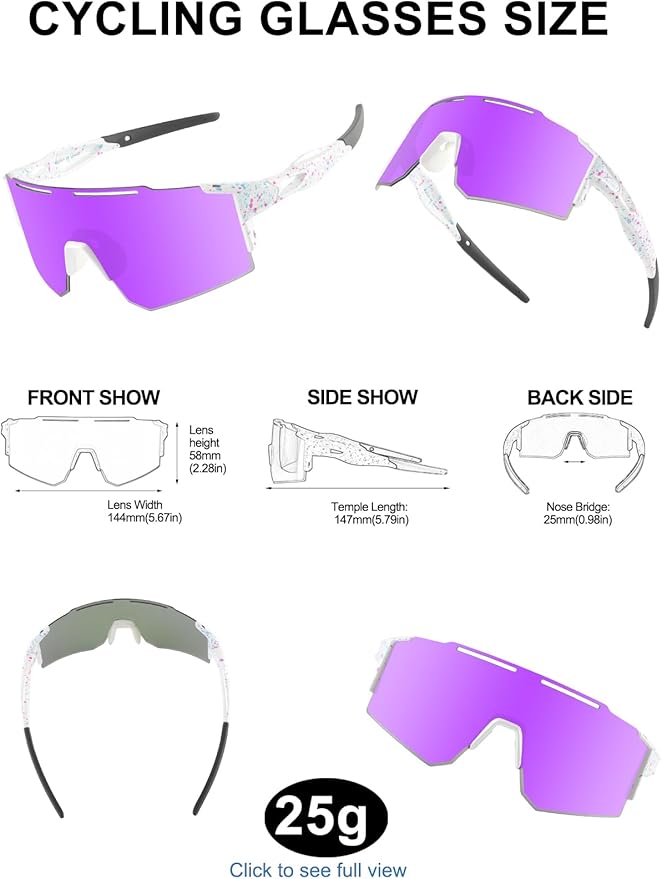 OULAIQI Cycling Sunglasses Polarized Sunglasses for Cycling Men Women with 1 Lens or 3 Interchangeable Lens Baseball Glasses