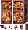 fifijoy Theatre Dressing Room DIY Book Nook Kit - DIY Miniature Dollhouse Book Nook Kit, Classic Theater 3D Wooden Puzzle Model Bookshelf Insert Decor, Gift for Craft Lovers (with Yellow Light)