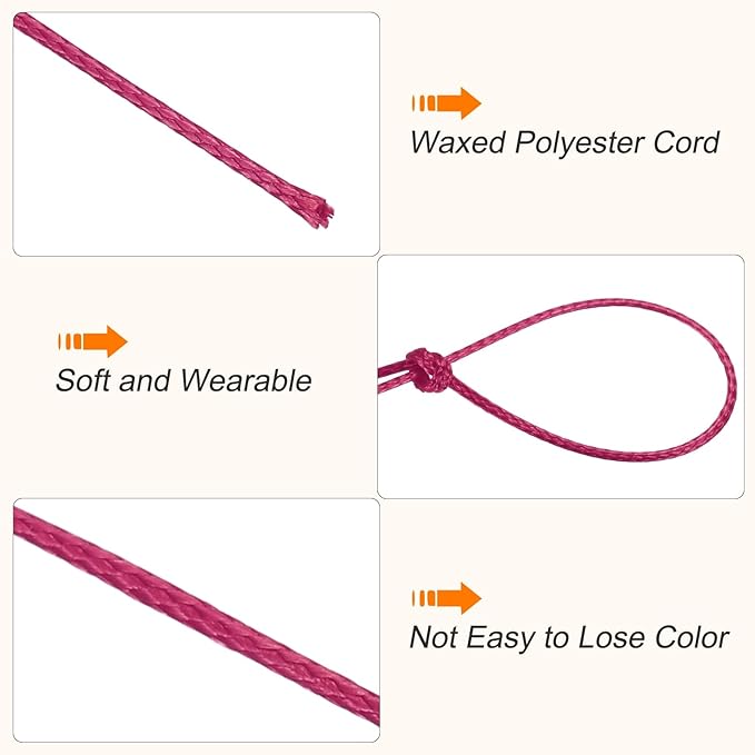 MECCANIXITY Waxed Cord 0.5mm Waxed Polyester Cord 175 Yard Wax String - Image 3