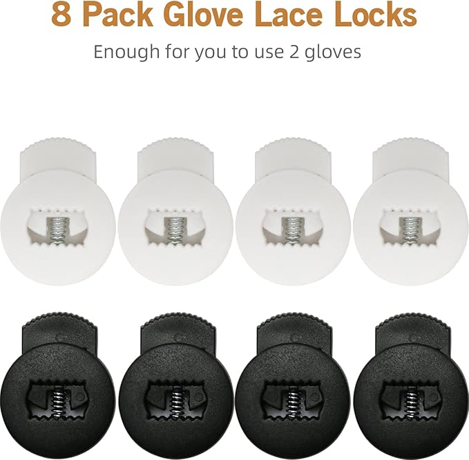 AliBall Glove Locks Baseball, Glove Lace Locks 8 Pack, Never Need Thying Knots Again, Fits All Baseball and Softball Gloves