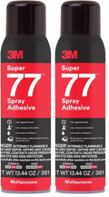 3M Super 77 Multipurpose Permanent Spray Adhesive Glue, Net Wt 13.44 oz by 3MIndustrial
