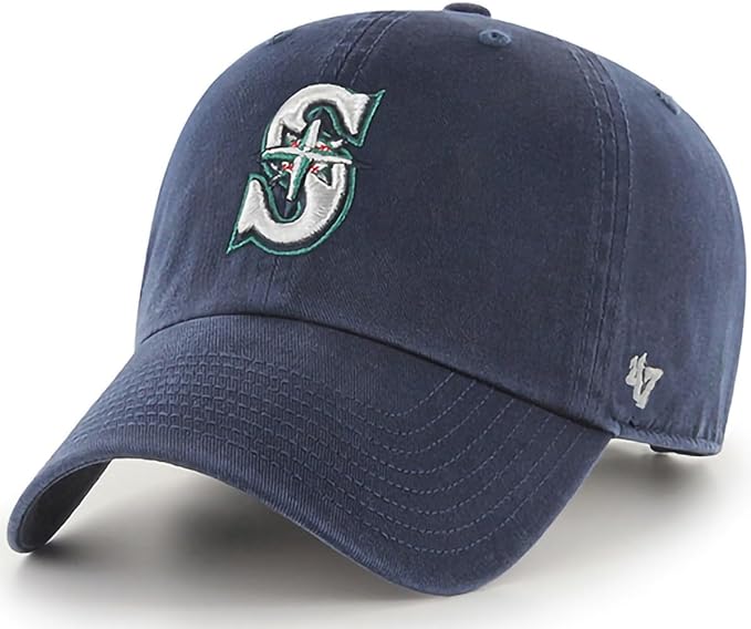 47 Brand MLB Team Color Home Primary Logo Clean Up Adjustable Baseball Cap Hat, Adult One Size Fits All