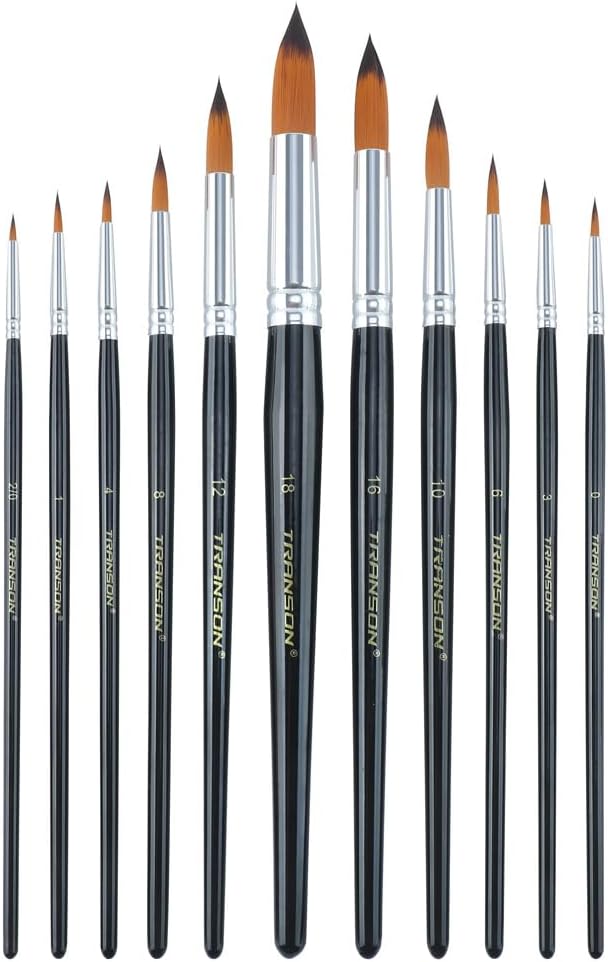 Transon 11pcs Round Paint Brush Basic Set - Image 2
