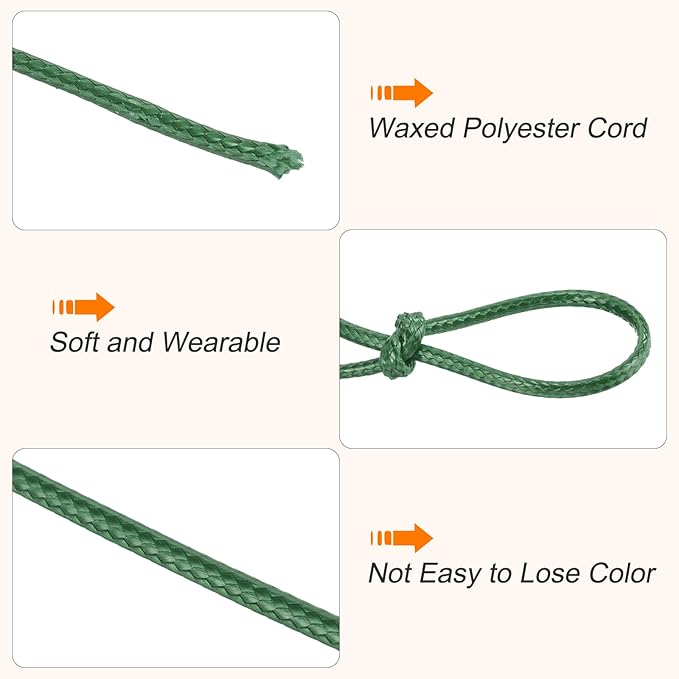 MECCANIXITY Waxed Cord 2.5mm Waxed Polyester Cord 87 Yard Wax String - Image 3