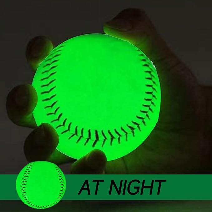 3PCS Light Up Baseball Glow in The Dark Light up Glow Balls Official Size Baseball Gift and Baseball Fans Baseball Accessories