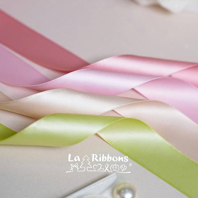 LaRibbons 3/8 Inch 50 Yard Double Faced Satin Ribbon, Rose Pink Small Satin - Image 7