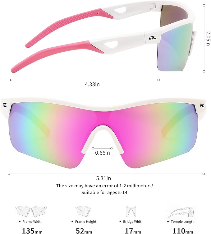 FEISEDY Kids Teens Baseball Polarized Sunglasses Sports TR90 Frame Boys Girls Cycling B2454