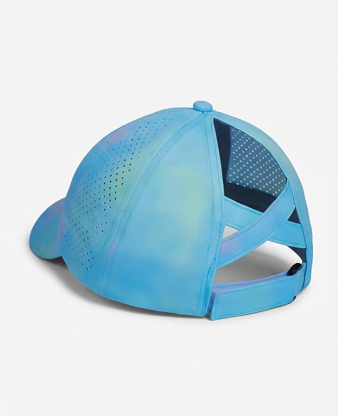 Little Girls Reflective Baseball Cap Criss Cross Ponytail Hat Kids Quick Dry Mesh Summer Sports Hat for Toddler Ages 3-8
