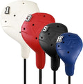 Snap-On Golf Club Covers for Right-Handed Golf Clubs, Easy On Off in 1 Second, Fits 460cc Drivers, Washable EVA Plastic with Shaft Lock, DIY Pins for Customization