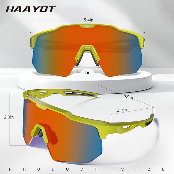 HAAYOT Polarized Sports Sunglasses for Men Women Youth Baseball Cycling Running Softball Biking Glasses 5 Lenses
