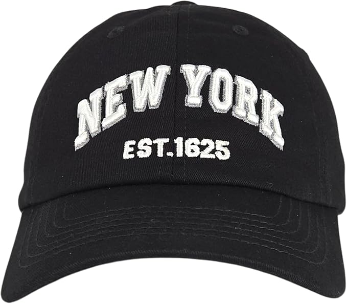 Elidan NY Dad Hat New York EST.1625 Cotton Cap, Adjust Buckle Strap, Unstructured Low-Profile NY Baseball Cap for Men & Women
