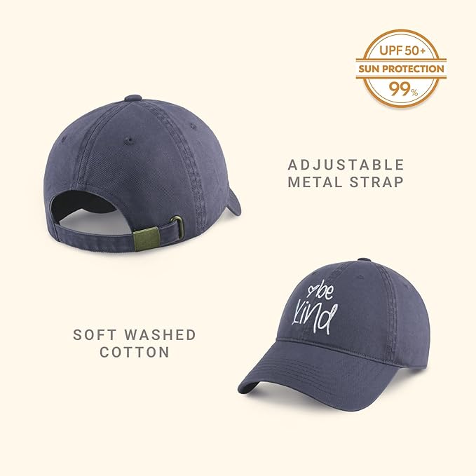 CHOK.LIDS Be Kind Trendy Womens Baseball Cap Unisex Fashion Cotton Polo Style Fun Inspirational Saying Seasonal Headwear