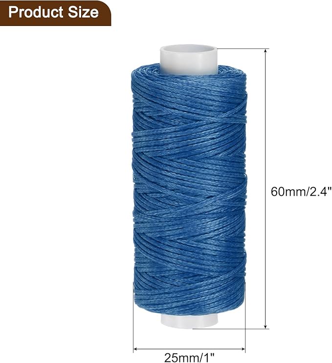 uxcell Leather Sewing Waxed Thread, 55 Yards / 50m 0.8mm 150D Flat Polyester - Image 6