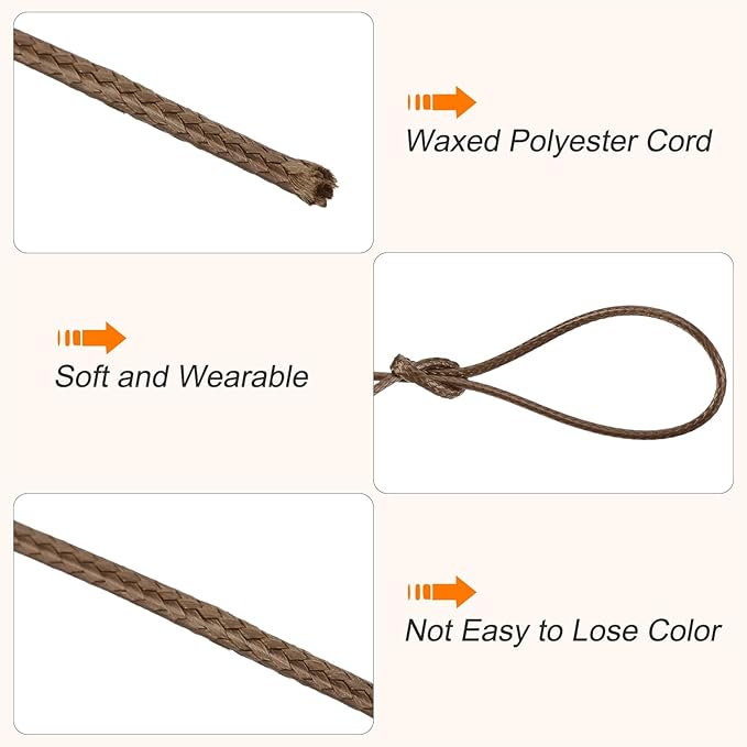 MECCANIXITY Waxed Cord 0.8mm Waxed Polyester Cord 175 Yard Wax String - Image 3