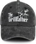 The Rodfather Pugfather Dogfather Grilfather Hats for Men, Adjustable Embroidered Dad Baseball Cap