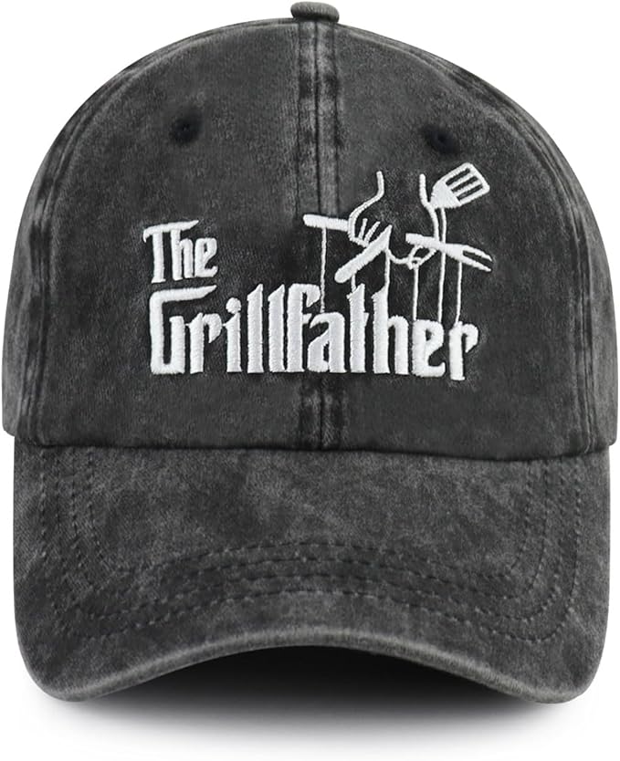The Rodfather Pugfather Dogfather Grilfather Hats for Men, Adjustable Embroidered Dad Baseball Cap
