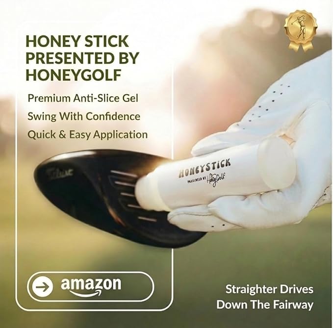 HoneyStick Anti Slice Gel for Golf Clubs - Anti-Hook Spin Reducer for Driver, Woods, Hybrids, Irons - Golf Accessories for Men - Golfers Must Haves & Essentials