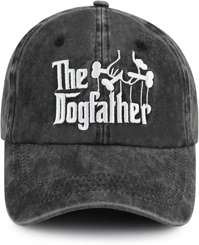 The Rodfather Pugfather Dogfather Grilfather Hats for Men, Adjustable Embroidered Dad Baseball Cap